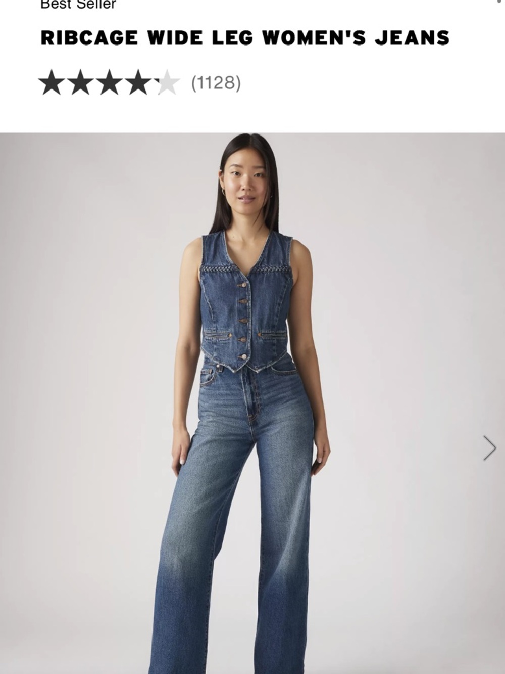 Levi's Ribcage Wide Leg Jeans in Medium Blue